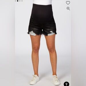 Pinkblush Black Maternity Jean Shorts